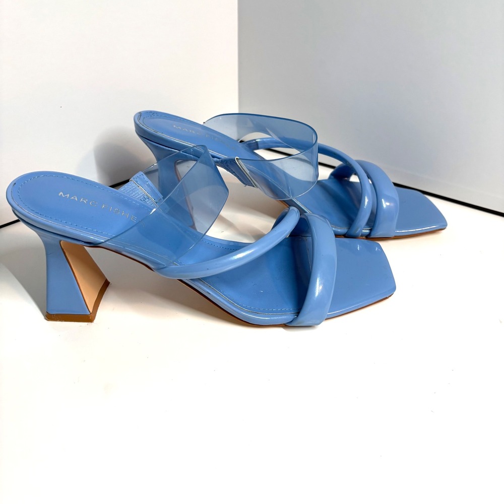 Marc Fisher Women's‎ Light Blue Krisly Heeled Strappy Sandal in Size 8